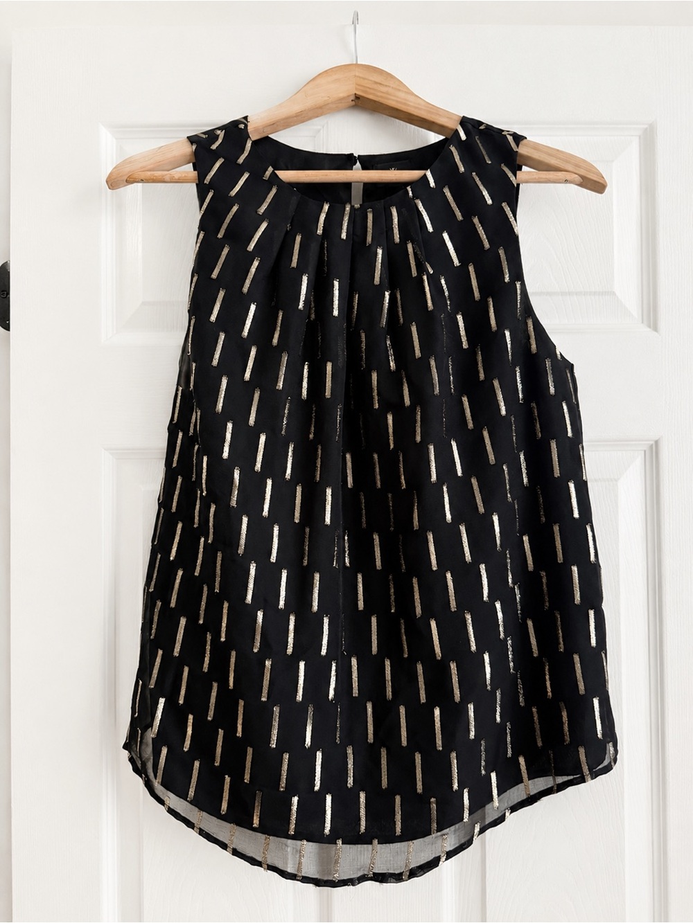 Worthington Black Metallic-Striped Sleeveless Camisole